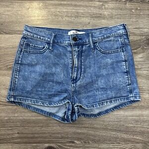 Hollister California Jean Shorts Women Size 5/27 High Rise Blue Denim Summer Y2K